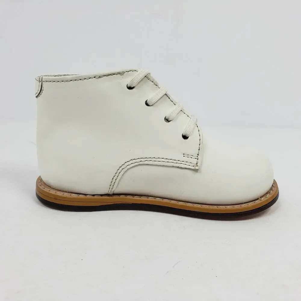 Josmo Walker Unisex Baby Size 6.5 White Genuine Leather First Walker Infant Shoe